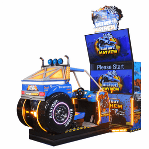 Επαγγελματικό arcade παιχνίδι Bigfoot Mayhem τύπου racing με καμπίνα monster truck.