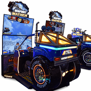Επαγγελματικό arcade παιχνίδι Bigfoot Mayhem τύπου racing με καμπίνα monster truck.