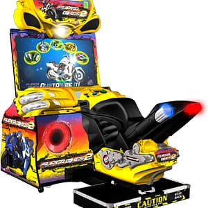 Super Bikes 2 - κίτρινη καμπίνα Raw Thrills με μοτοσικλέτα