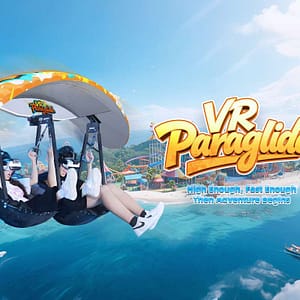 VR Paraglider σε λειτουργία - εμπειρία πτήσης πάνω από τροπικά νησιά
