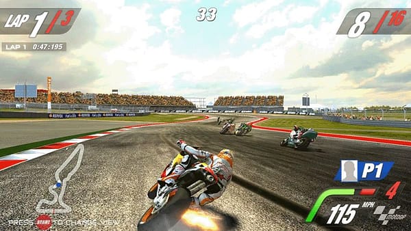 Moto GP arcade - στιγμιότυπο αγώνα από το παιχνίδι