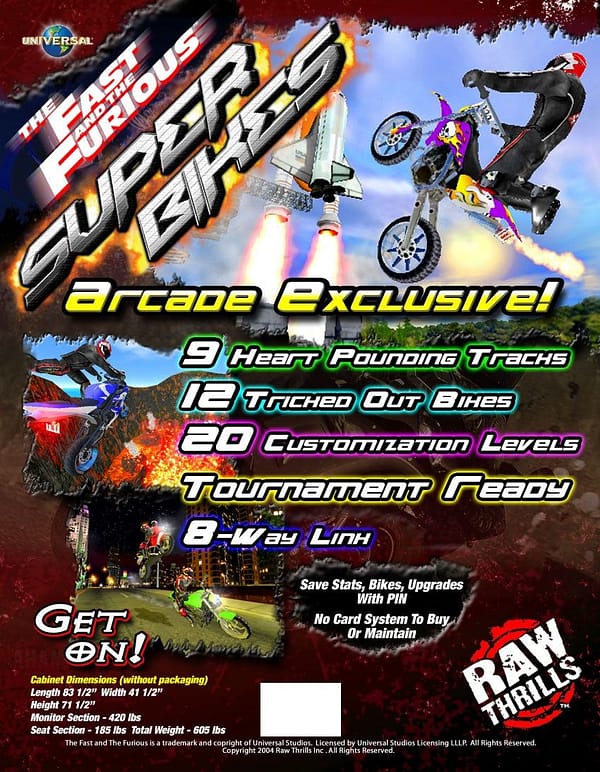 Fast and Furious Super Bikes - επίσημο φυλλάδιο Raw Thrills