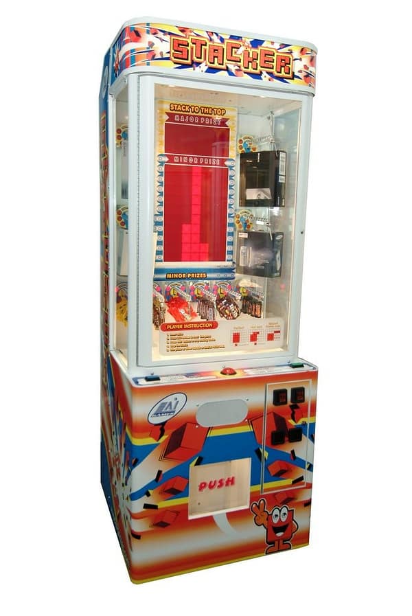 Stacker της LAI Games — ολόκληρο το μηχάνημα με την οθόνη των μπλοκ